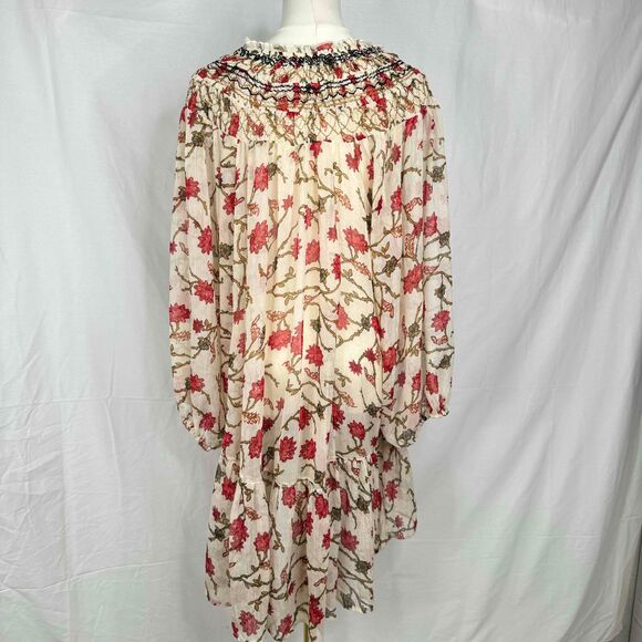 Free People Keeping Up With Kara Floral Ruffled Hem Bohemian Dress Cottagecore L - Picture 6 of 12